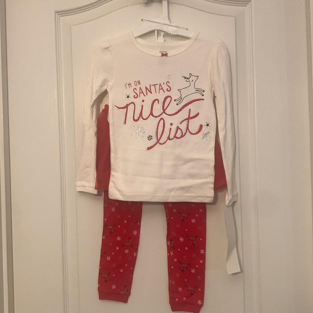 NWT Just One You Christmas Top and Leggings Set with Red TuTu - Size‎ 4T